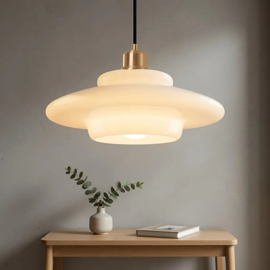Mireya Modern Layered Opal Glass Pendant Light