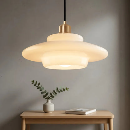 Layered Opal Glass Pendant Light with Soft Glow