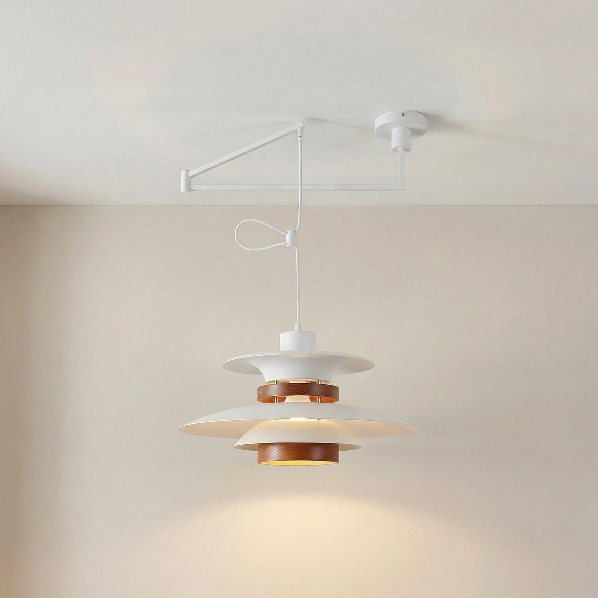 Lucien Adjustable Arm Layered Pendant Light
