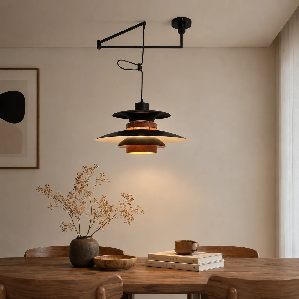 Lucien Adjustable Arm Layered Pendant Light