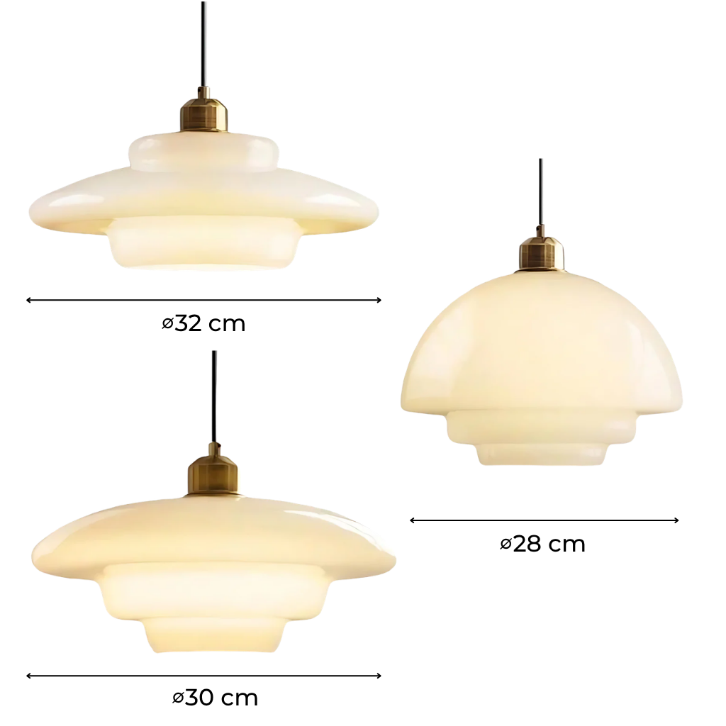 Layered Opal Glass Pendant Light with Soft Glow