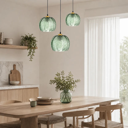 Leaf Pattern Glass Pendant Light with Nordic Elegance