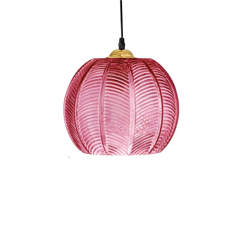 Joelle Nordic Leaf-Pattern Glass Pendant Light