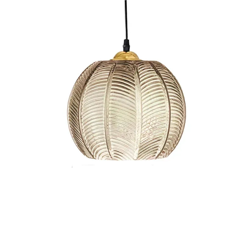 Joelle Nordic Leaf-Pattern Glass Pendant Light