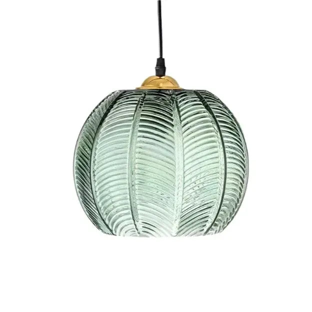 Joelle Nordic Leaf-Pattern Glass Pendant Light