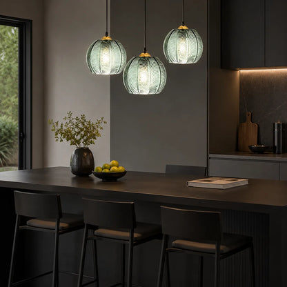 Leaf Pattern Glass Pendant Light with Nordic Elegance