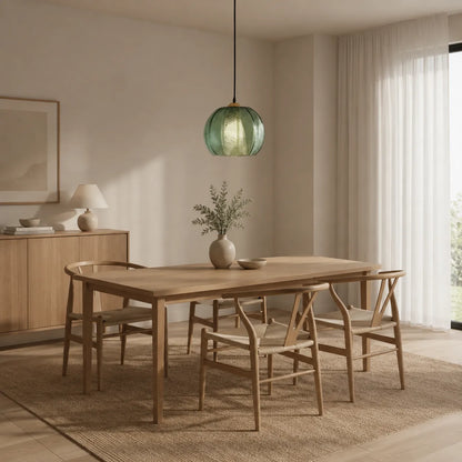 Leaf Pattern Glass Pendant Light with Nordic Elegance