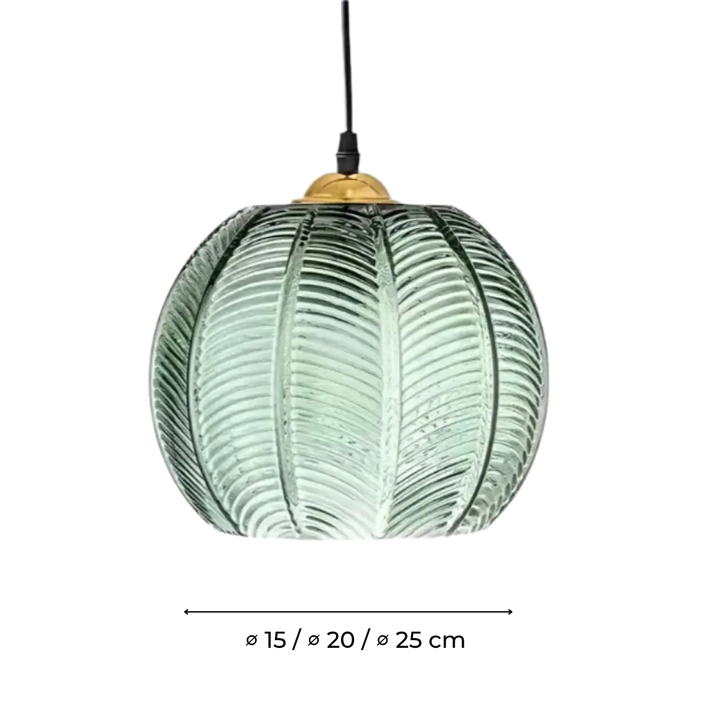 Leaf Pattern Glass Pendant Light with Nordic Elegance