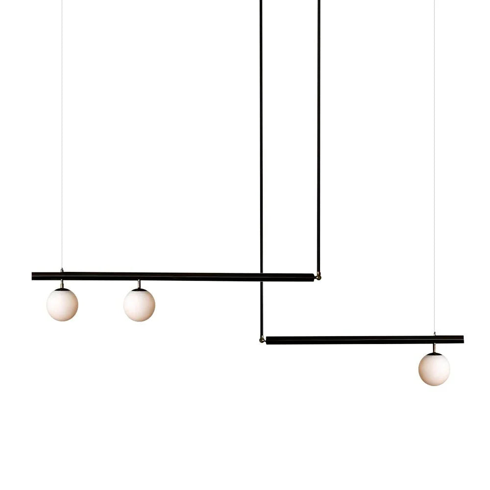 Zadie Mid-Century Glass Globe Linear Chandelier