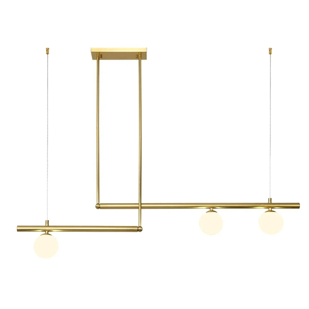 Zadie Mid-Century Glass Globe Linear Chandelier