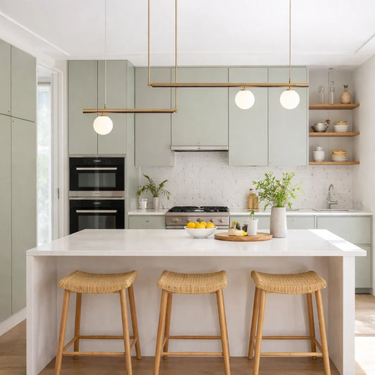 Linear Glass Globe Chandelier with Mid-Century Design