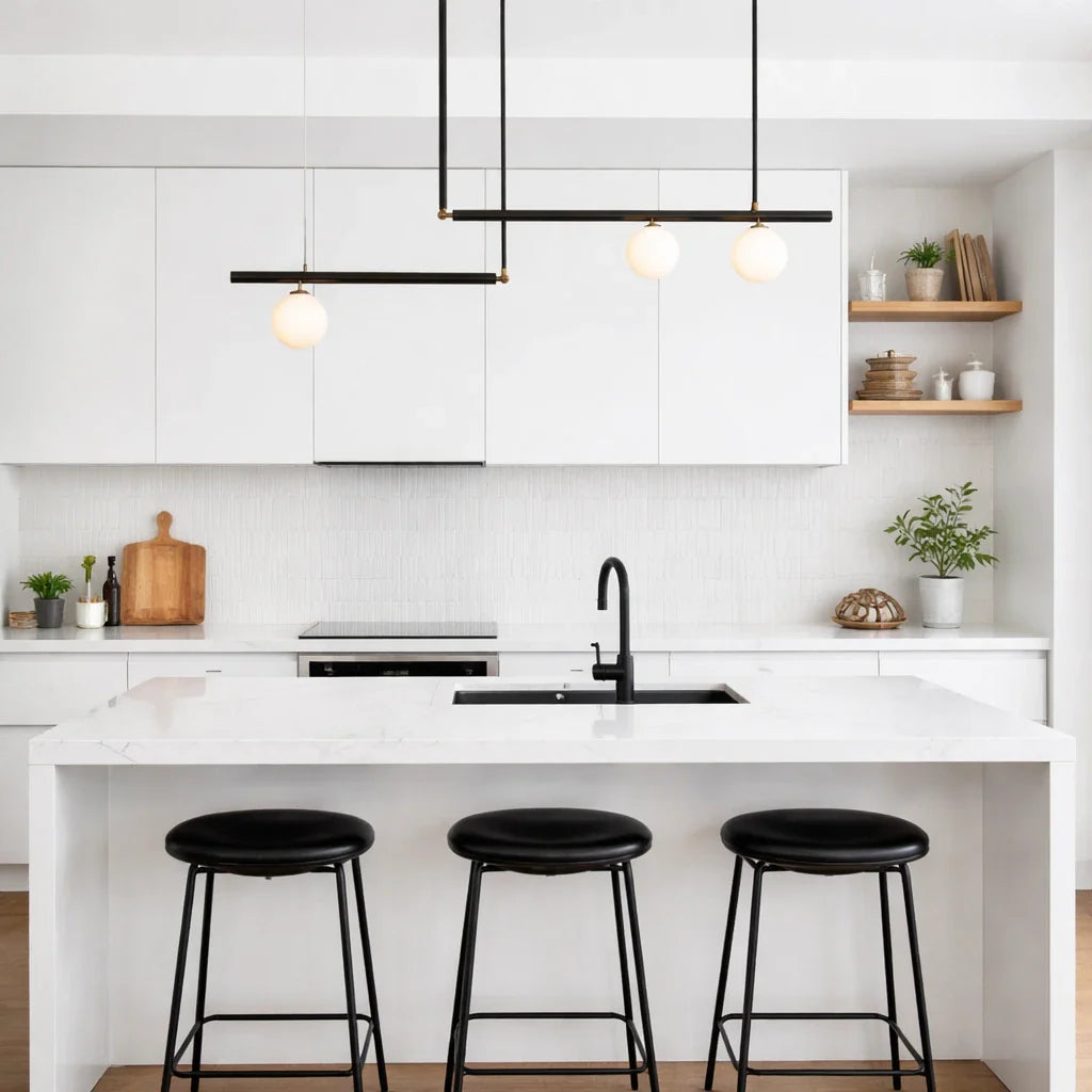 Zadie Mid-Century Glass Globe Linear Chandelier