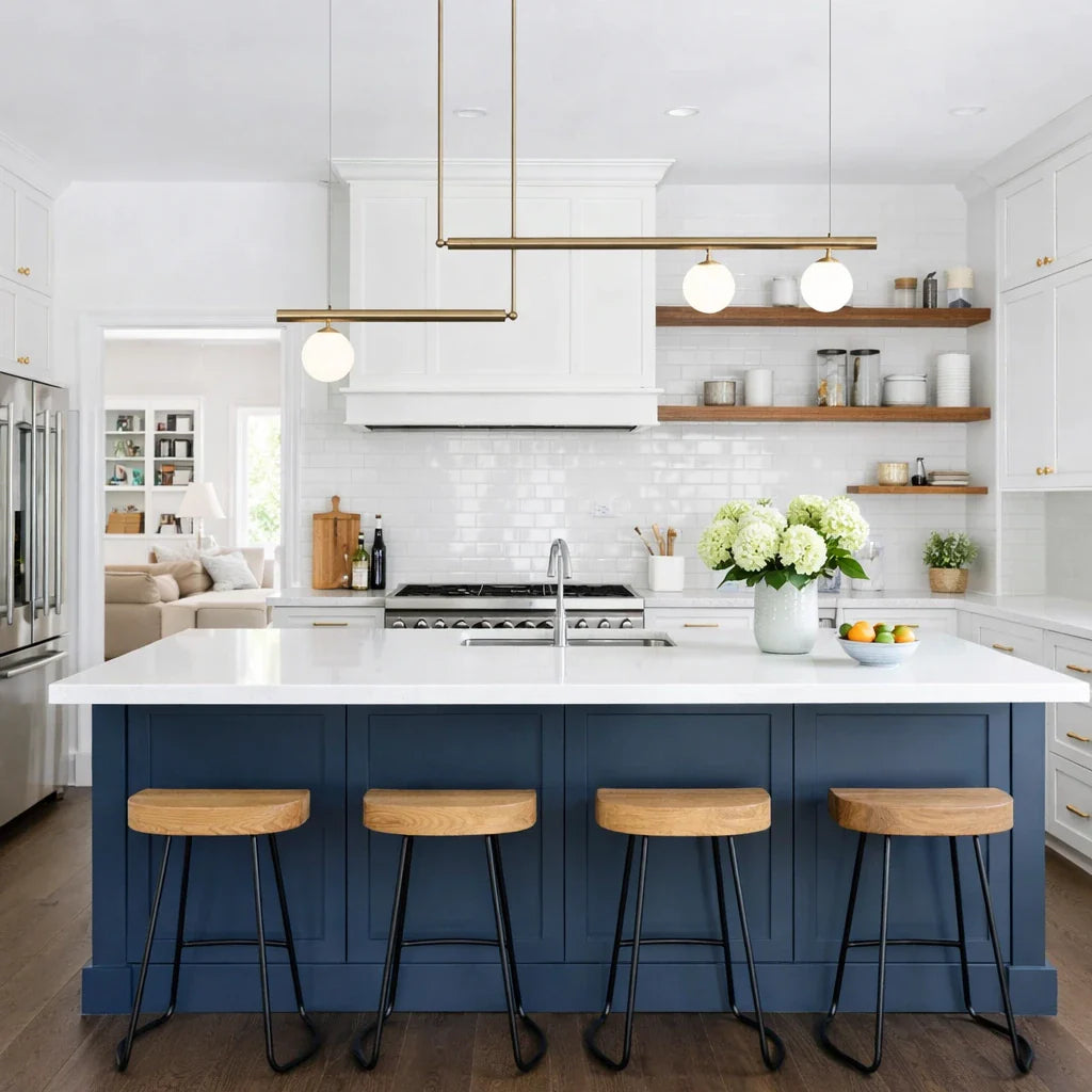 Zadie Mid-Century Glass Globe Linear Chandelier
