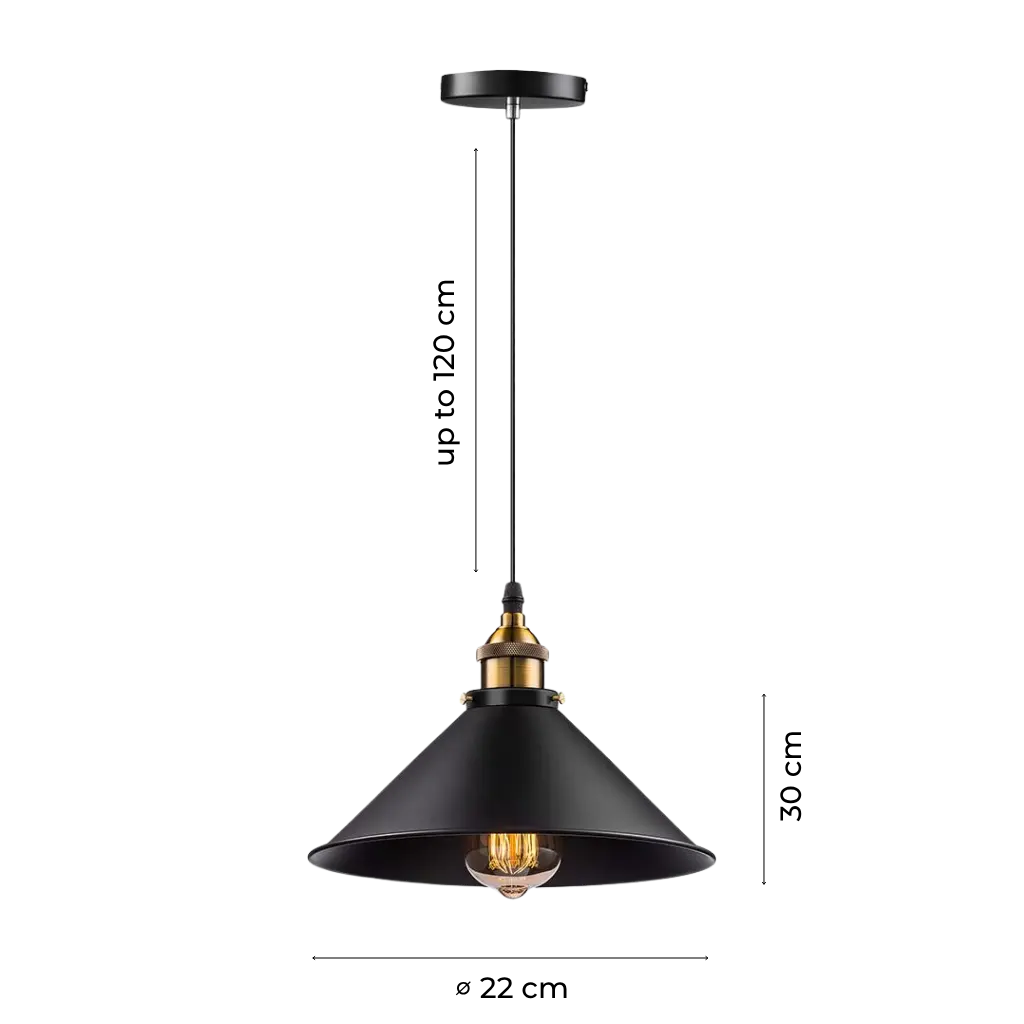 Loft Style Metal Cone Pendant Light