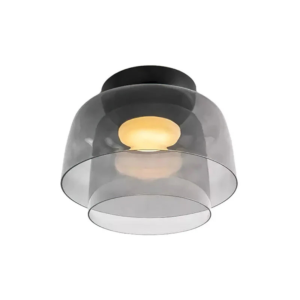 Luno Mid-Century Layered Glass LED Flush Mount Ceiling Light