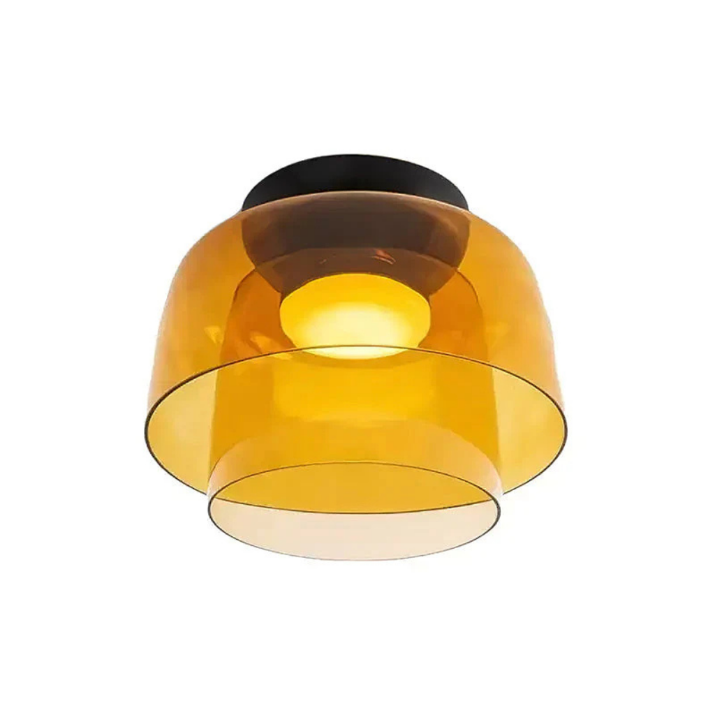 Luno Mid-Century Layered Glass LED Flush Mount Ceiling Light