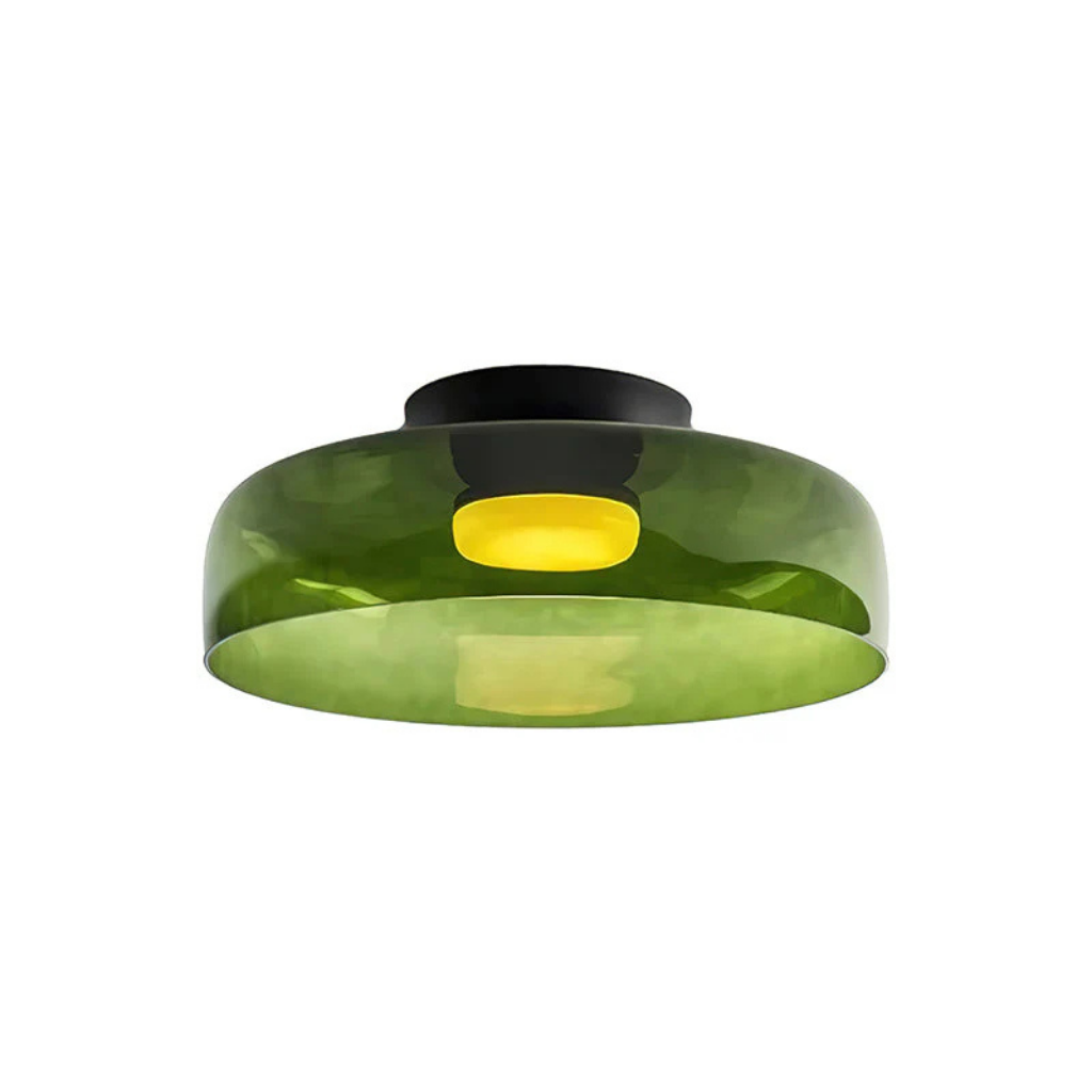Luno Mid-Century Layered Glass LED Flush Mount Ceiling Light