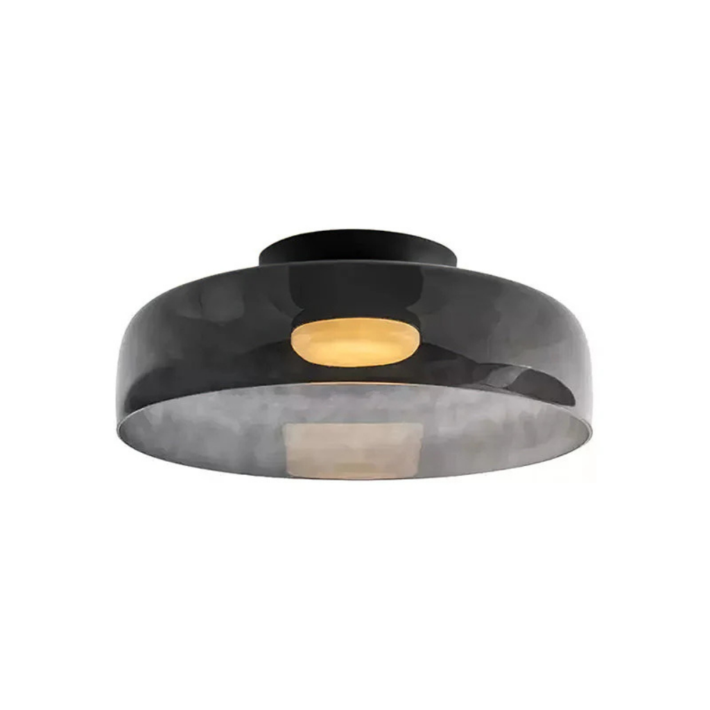 Luno Mid-Century Layered Glass LED Flush Mount Ceiling Light