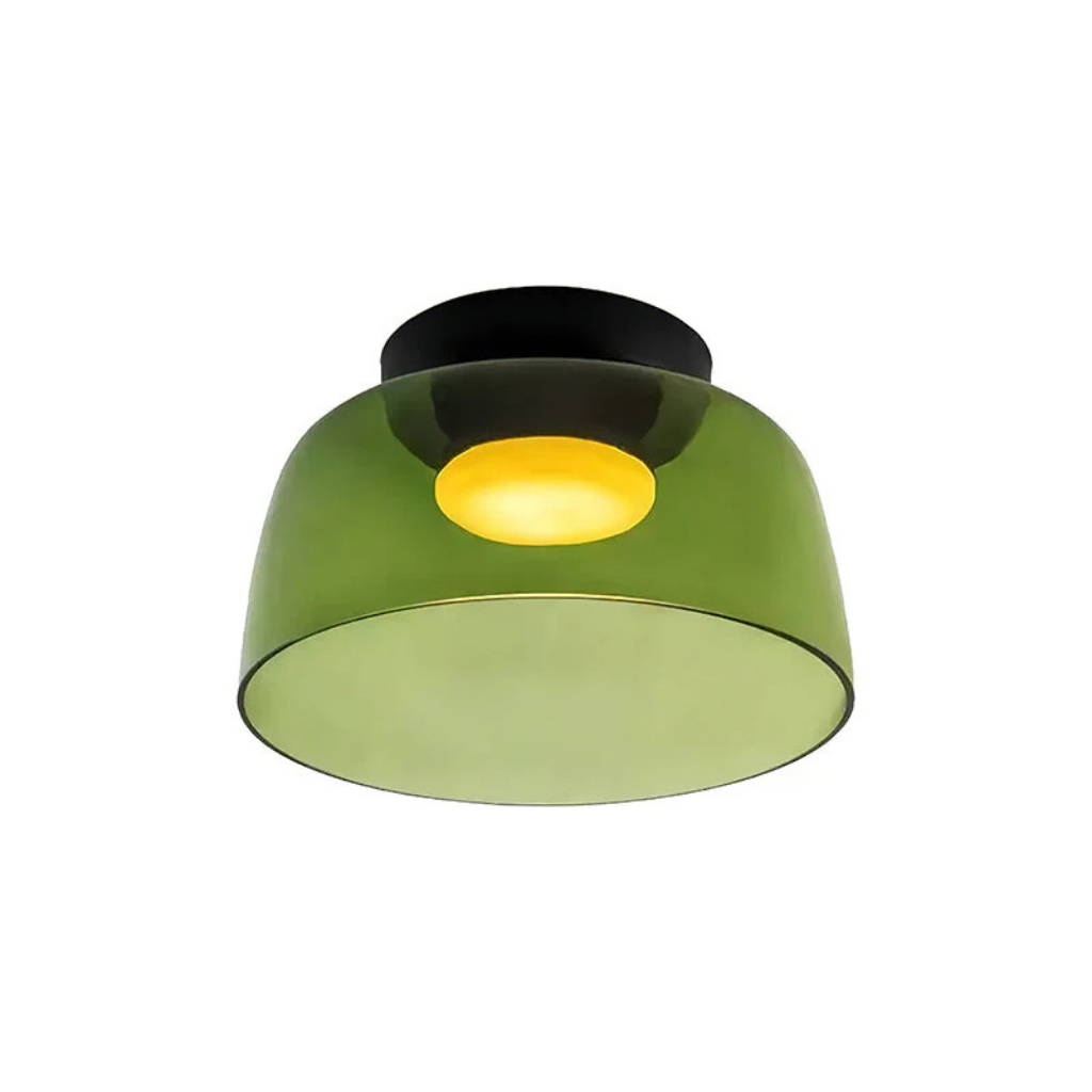 Luno Mid-Century Layered Glass LED Flush Mount Ceiling Light