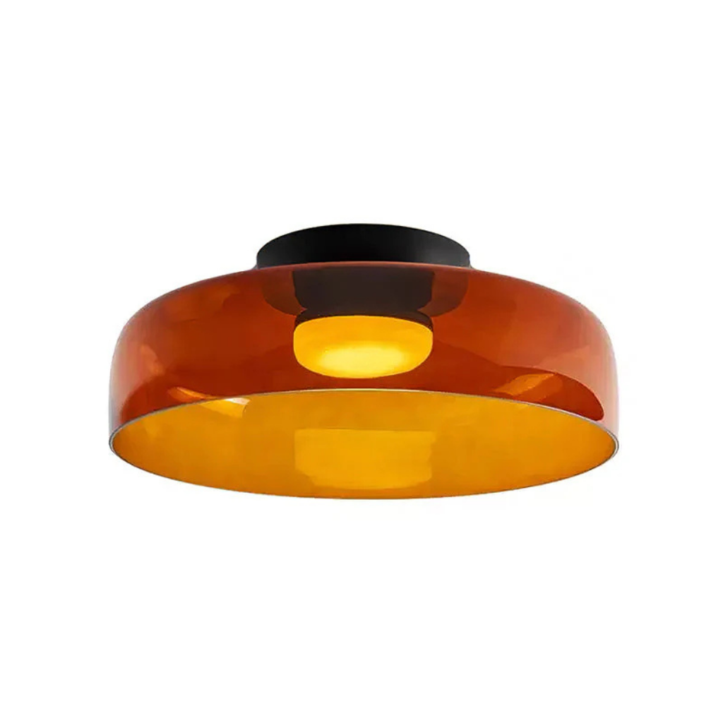 Luno Mid-Century Layered Glass LED Flush Mount Ceiling Light