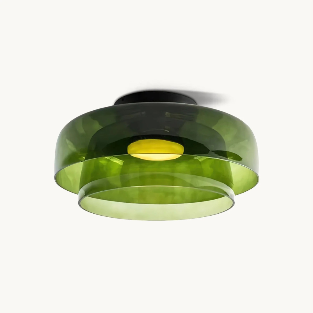 Luno Mid-Century Layered Glass LED Flush Mount Ceiling Light
