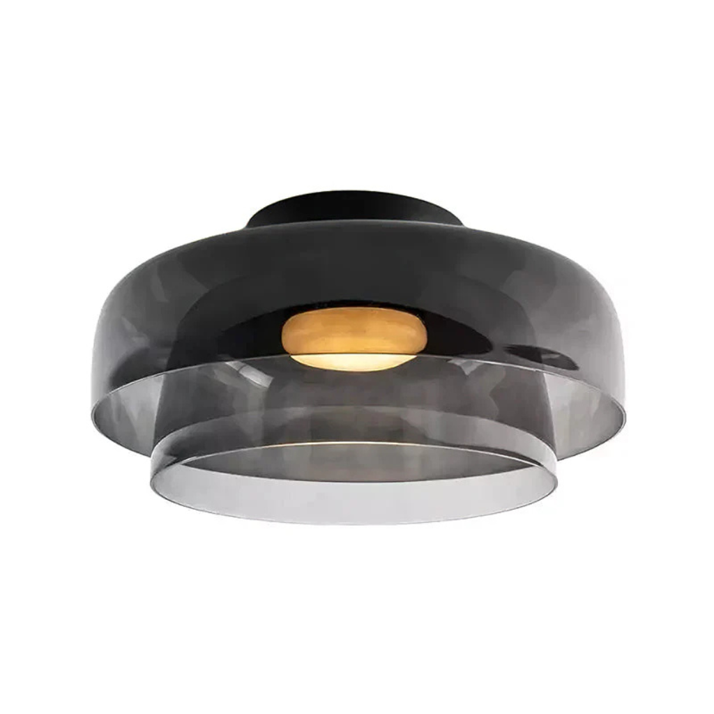 Luno Mid-Century Layered Glass LED Flush Mount Ceiling Light