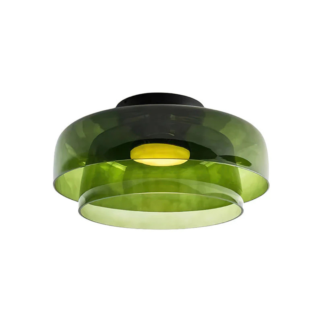 Luno Mid-Century Layered Glass LED Flush Mount Ceiling Light