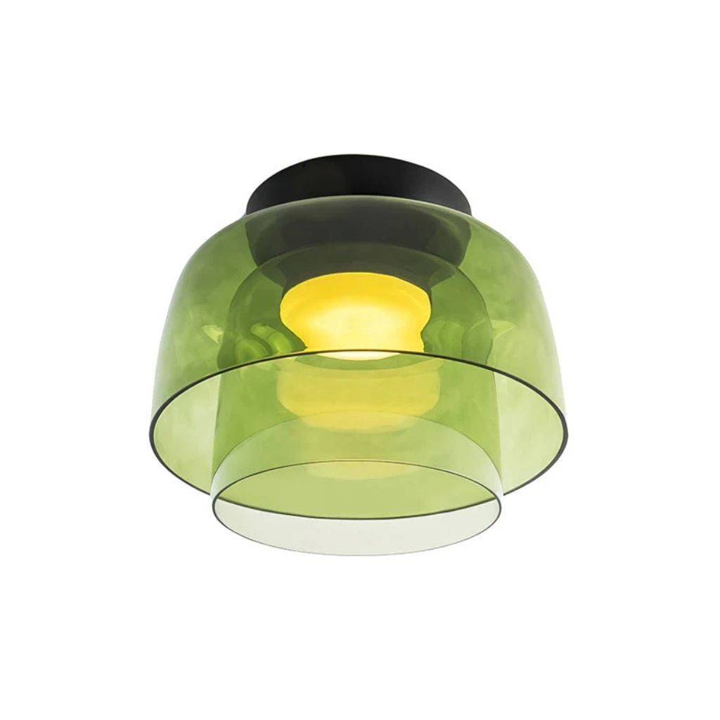 Luno Mid-Century Layered Glass LED Flush Mount Ceiling Light