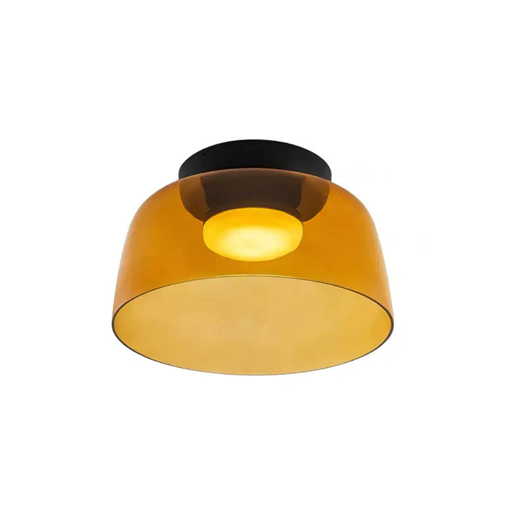 Luno Mid-Century Layered Glass LED Flush Mount Ceiling Light