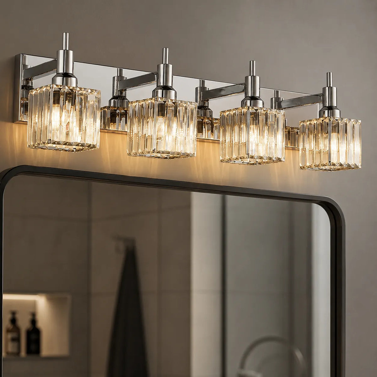 Fiora Modern Crystal Multi-Light Bathroom Vanity Light