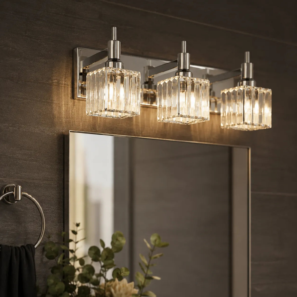 Fiora Modern Crystal Multi-Light Bathroom Vanity Light