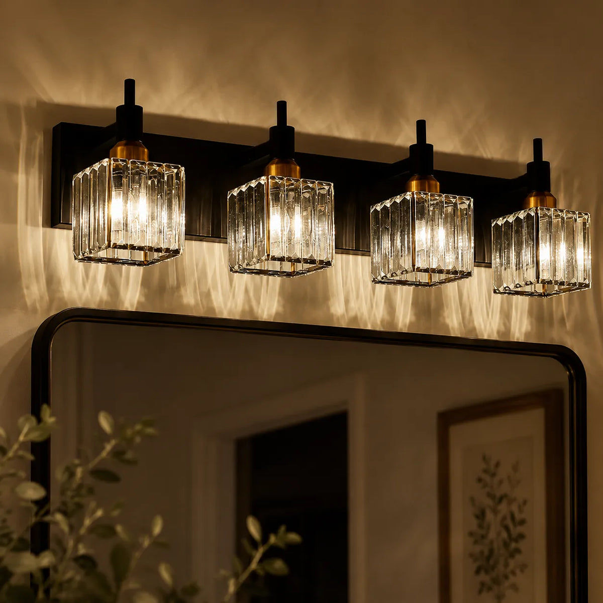Fiora Modern Crystal Multi-Light Bathroom Vanity Light