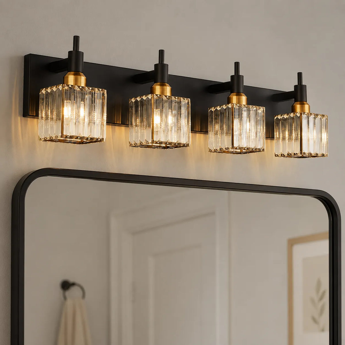 Fiora Modern Crystal Multi-Light Bathroom Vanity Light