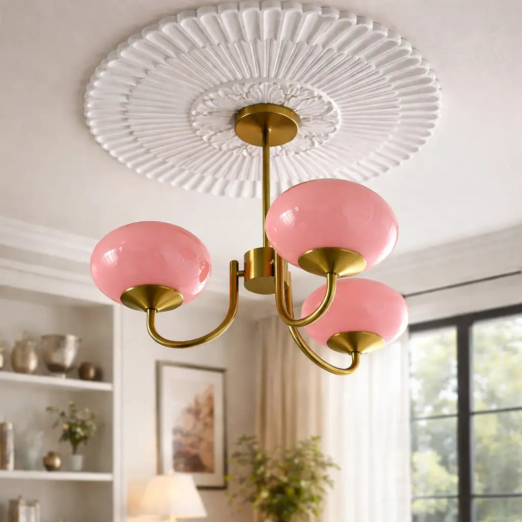 Mallow Modern Pink Glass Bubble Chandelier