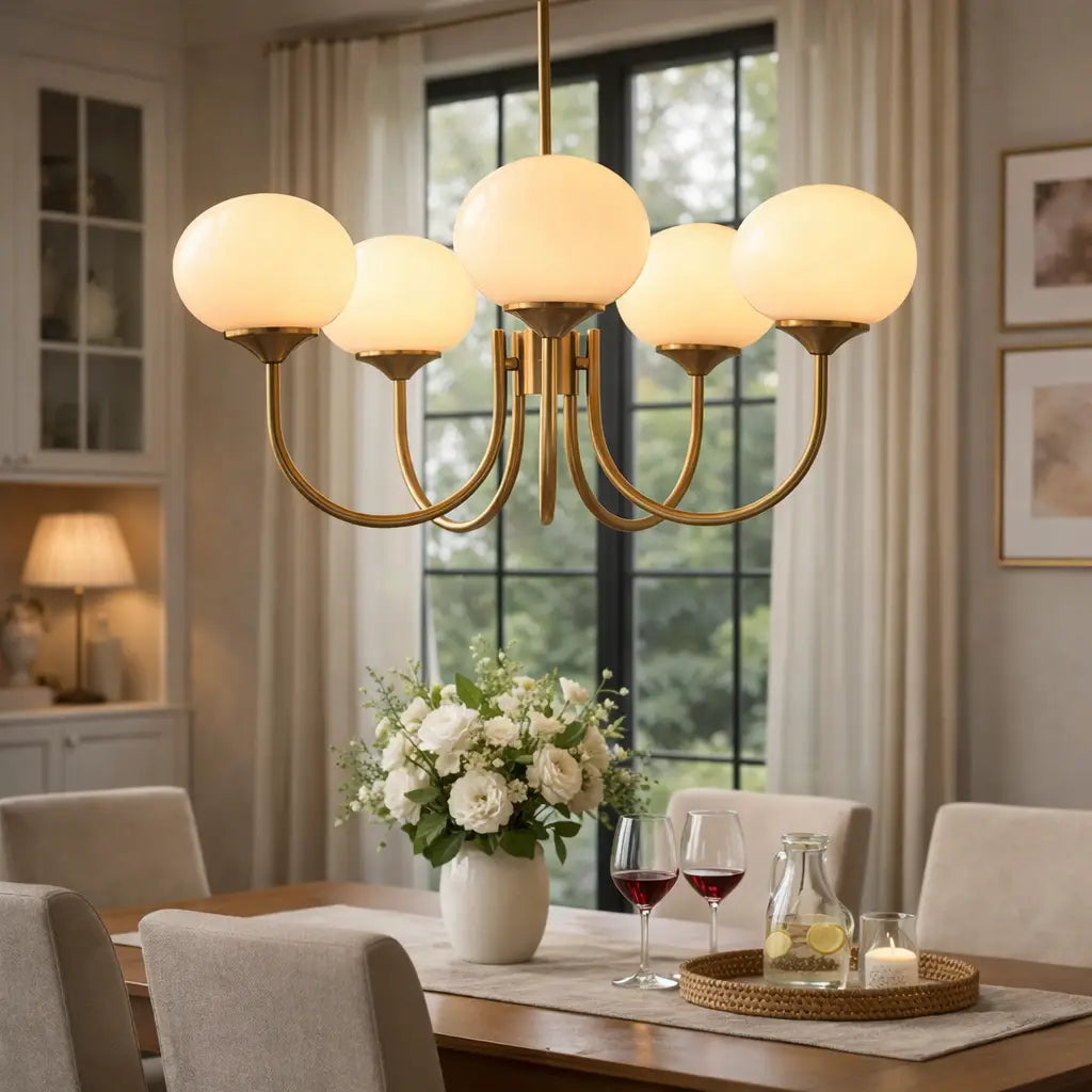 Mallow Modern Pink Glass Bubble Chandelier