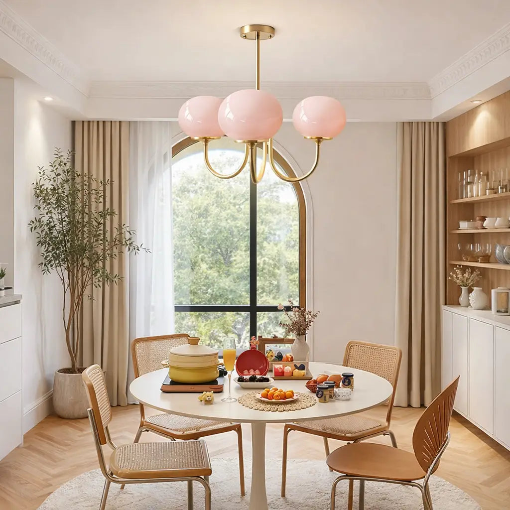 Mallow Modern Pink Glass Bubble Chandelier