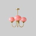 Mallow Modern Pink Glass Bubble Chandelier