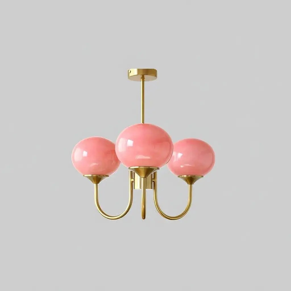 Mallow Modern Pink Glass Bubble Chandelier