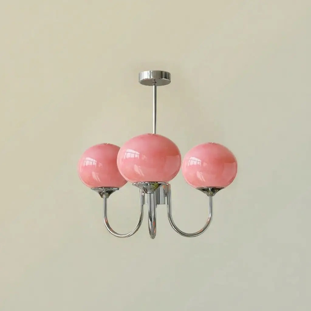 Mallow Modern Pink Glass Bubble Chandelier