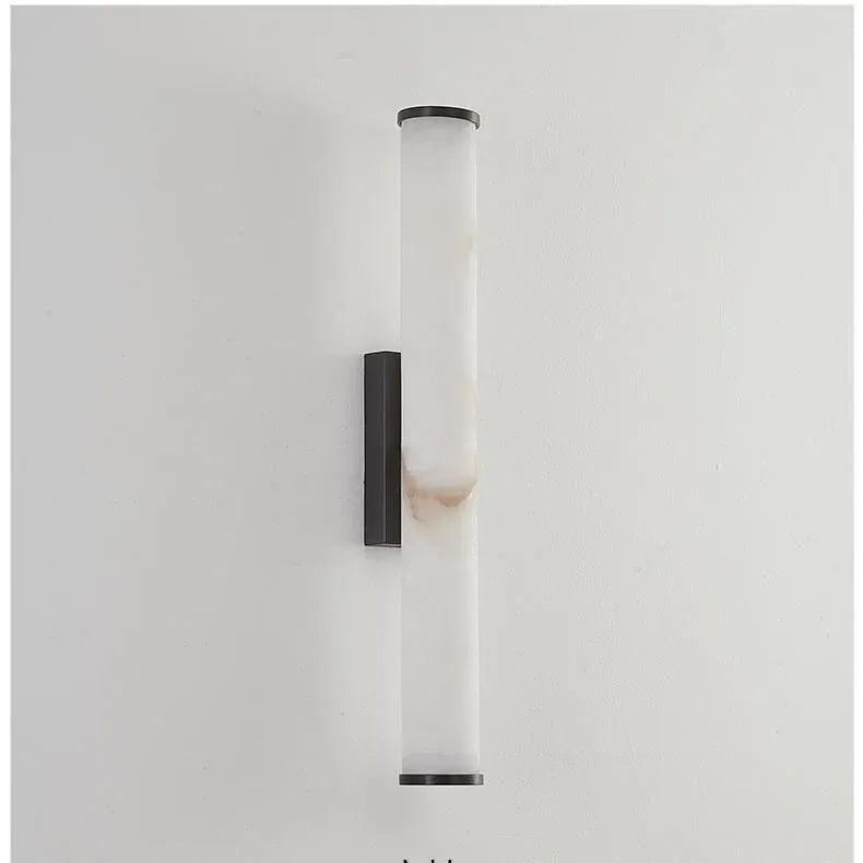 Delia Minimalist Marble & Copper LED Wall Light