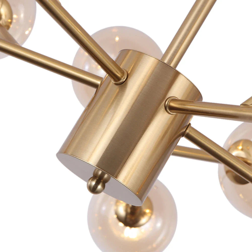 Zinnia Mid-Century 15-Light Glass Globe Sputnik Chandelier
