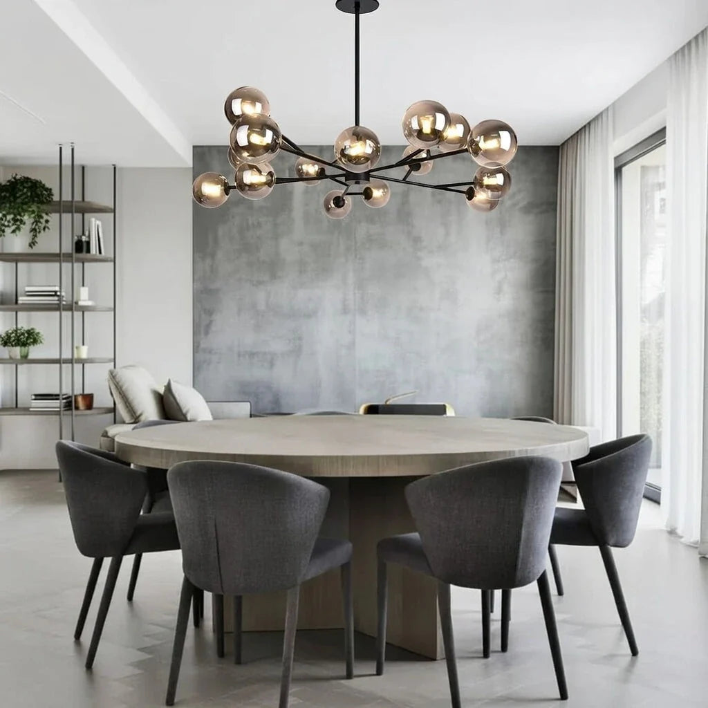 Zinnia Mid-Century 15-Light Glass Globe Sputnik Chandelier
