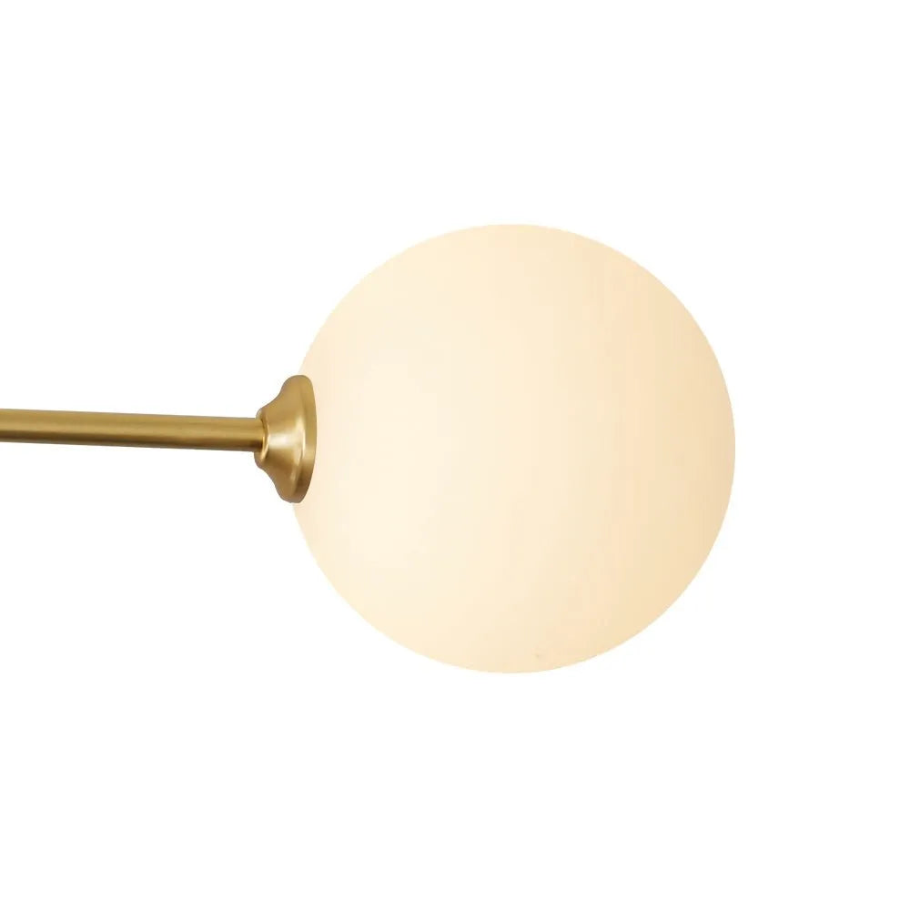 Greta Mid-Century 6-Light Frosted Glass Sputnik Semi-Flush Ceiling Light
