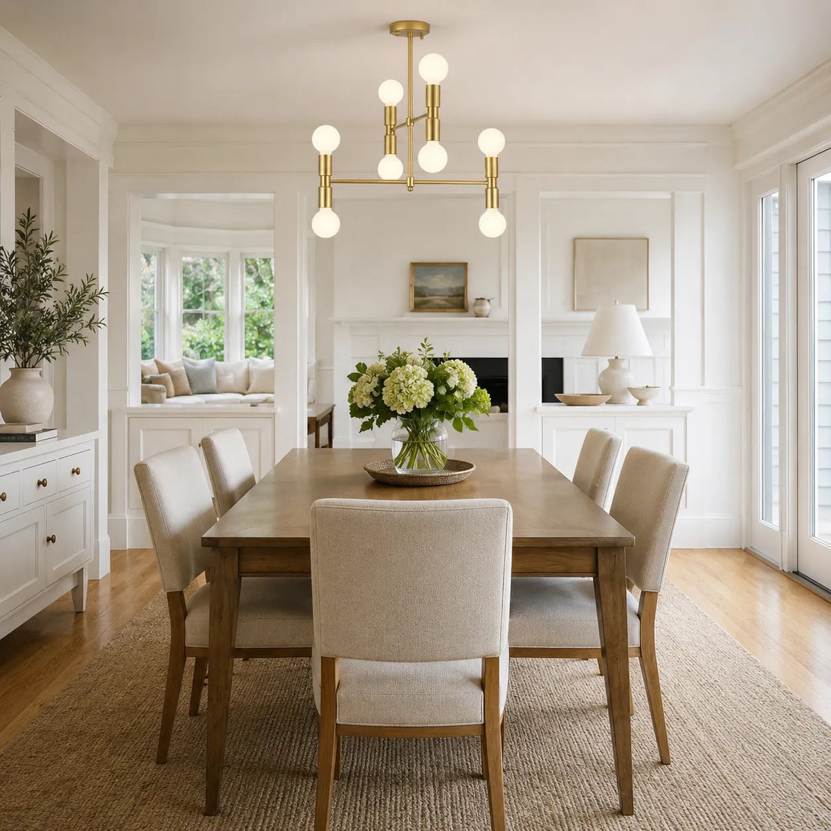 Elara Mid-Century 8-Light Sputnik Semi-Flush Ceiling Light