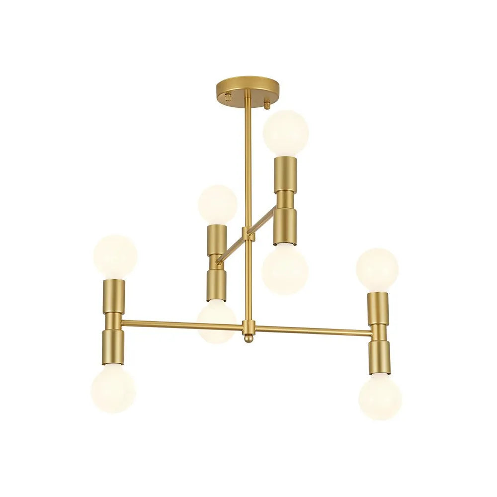 Elara Mid-Century 8-Light Sputnik Semi-Flush Ceiling Light