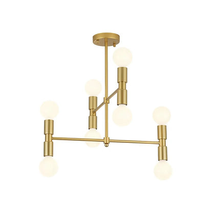 Mid-Century 8-Light Tiered Sputnik Semi Flush Ceiling Light