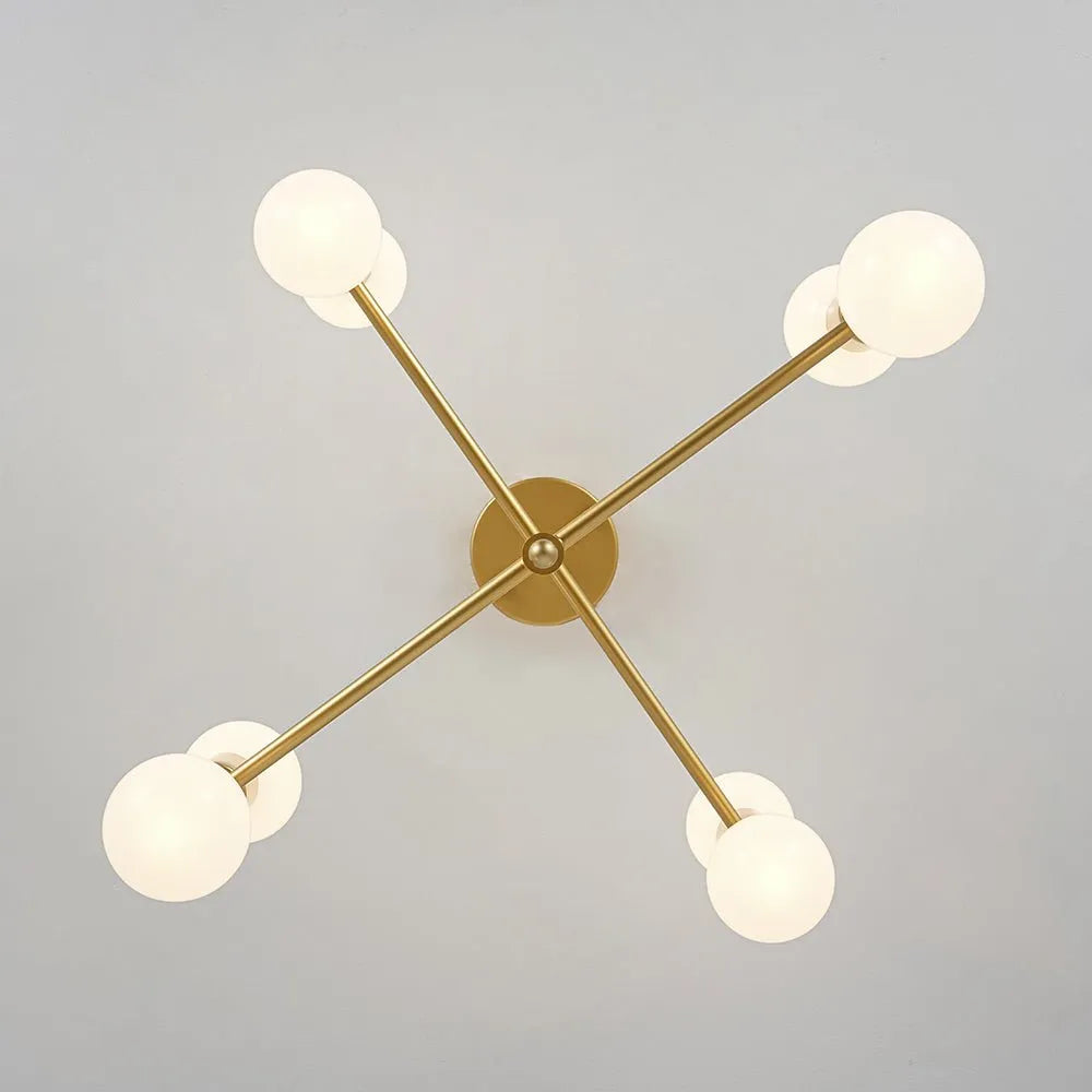 Elara Mid-Century 8-Light Sputnik Semi-Flush Ceiling Light