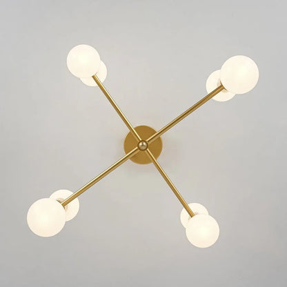 Mid-Century 8-Light Tiered Sputnik Semi Flush Ceiling Light