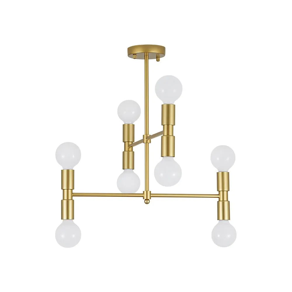 Elara Mid-Century 8-Light Sputnik Semi-Flush Ceiling Light