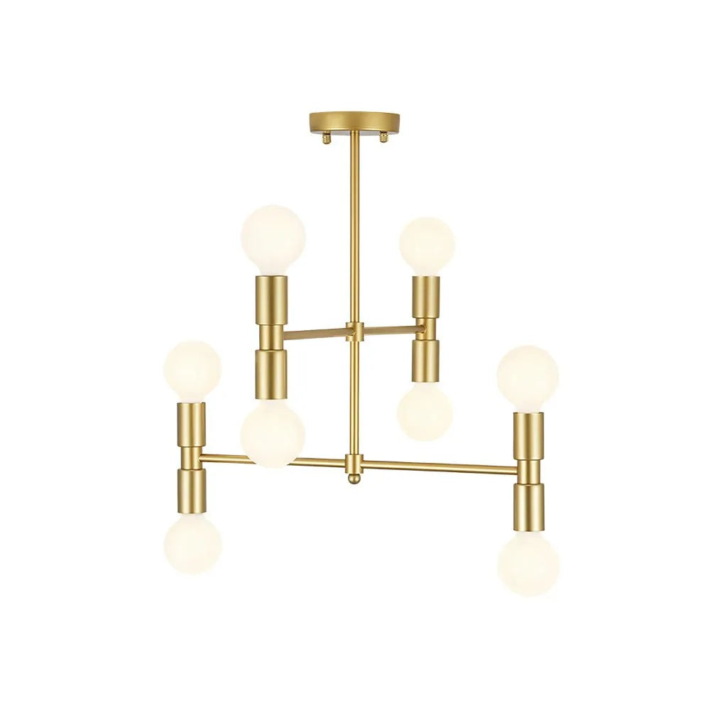 Elara Mid-Century 8-Light Sputnik Semi-Flush Ceiling Light